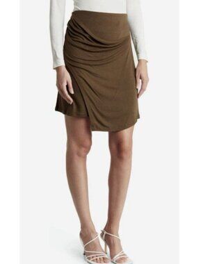 NWOT Vince Gathered Skirt Draped Front Design Mini Skirt in Vine Green Size M